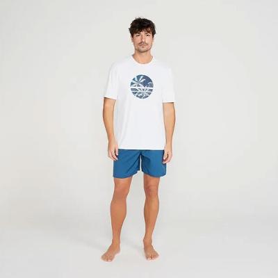Camiseta Masculina de Surf com Proteção UV50+ Branco Olaian