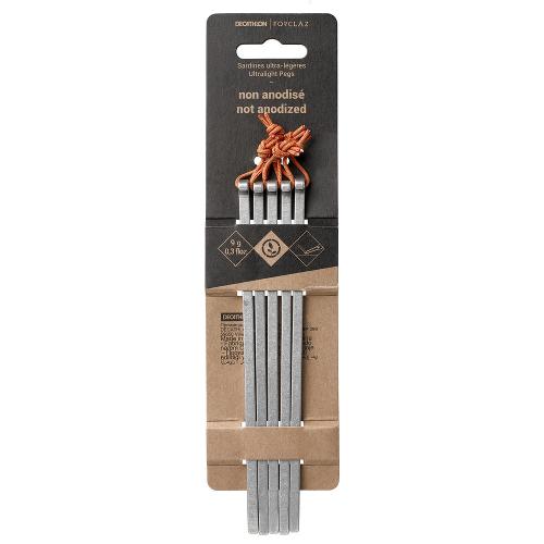 Estaca de Alumínio MT900 10g Conjunto de 5 Forclaz