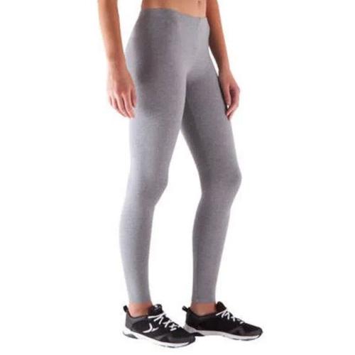Legging Salto Feminina de Ginástica Cinza em Algodão Domyos