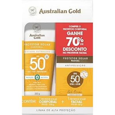 Kit Protetor Solar Corporal FPS50 200g + Protetor Solar Facial Australian Gold