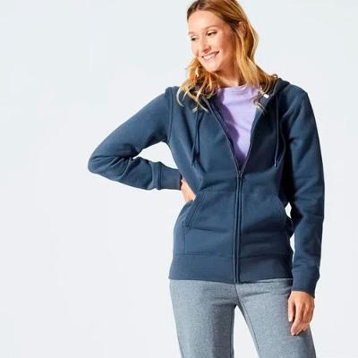 Casaco Feminino Ginástica e Pilates Essentials Sign 500 Azul