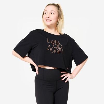 Camiseta Feminina Cropped de Dança Moderna Crop Top Domyos