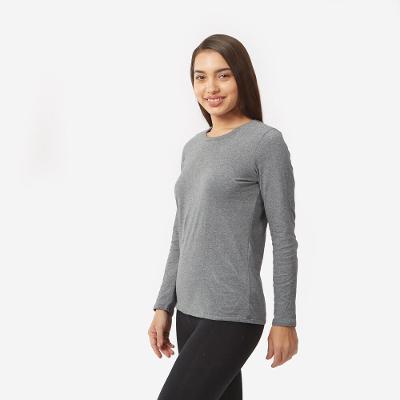 Camiseta de Manga-longa Feminina 100 Cinza Domyos