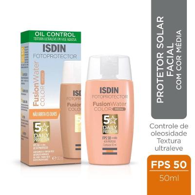 Protetor Solar Facial Isdin Fusion Water Cor Fps50 Média