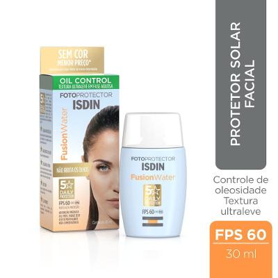 Protetor Solar Facial Isdin Fusion Water Fps 60 Sem Cor 30ml