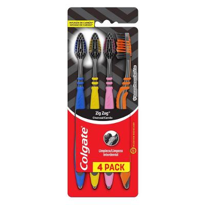 Kit Escova Dental Colgate Zigzag Carvão 4 Unidades