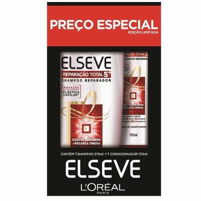 Kit Elseve Reparação Total 5 Plástica Capilar Shampoo 375 + Condicionador 170ml