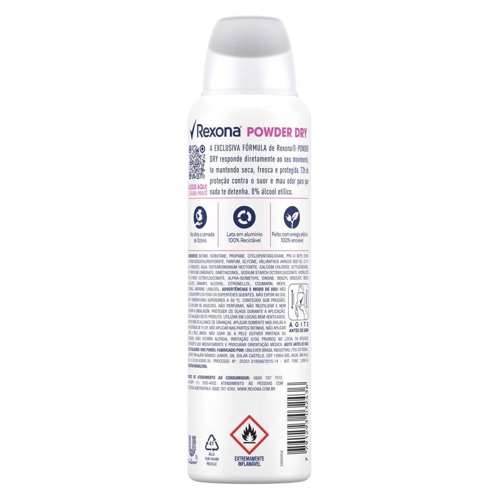 Desodorante Antitranspirante Aerosol Feminino Rexona Powder Dry 72 Horas 150ml - 8