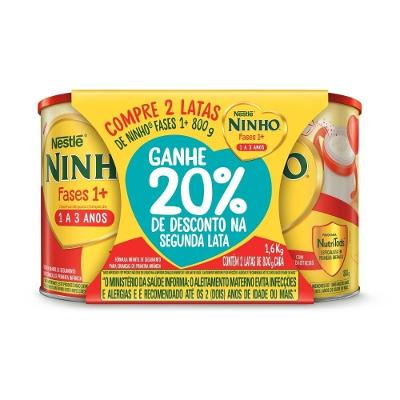 Kit Fórmula Infantil Ninho Fases 1+ 800g - 20% De Desconto Na 2ª Lata