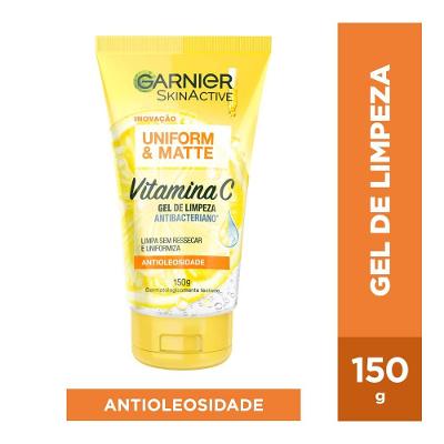 Gel De Limpeza Garnier Skinactive Uniform Matte Antibacteriano E Antioleosidade Vitamina C 150g