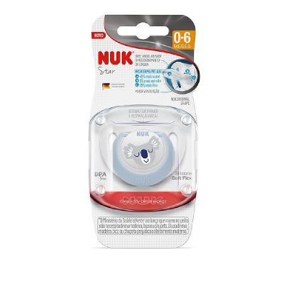 Chupeta Nuk Star Azul 0 A 6 Meses Com 1 Unidade