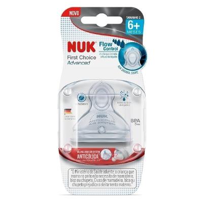 Bico Para Mamadeira Nuk First Choice Fluxo Ajustável Com 1 Unidade