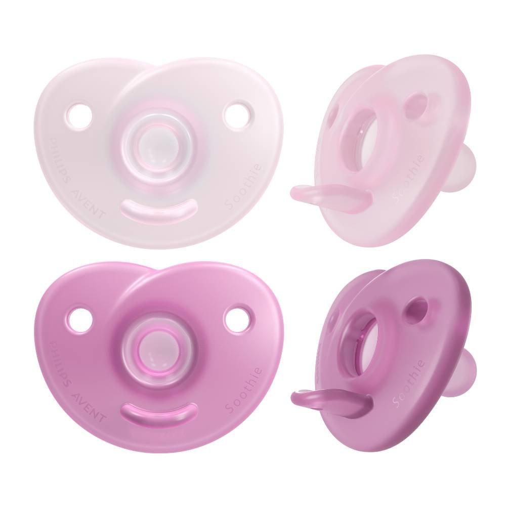 Chupeta Avent Soothie Rosa 4 A 6 Meses Com 2 Unidades - 1