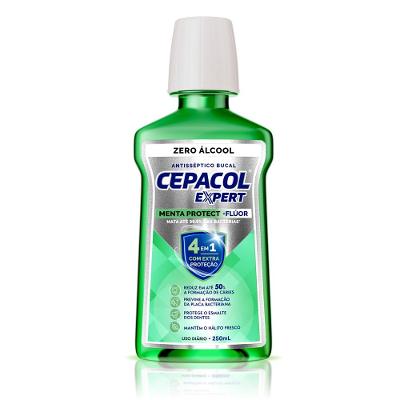Enxaguante Bucal Cepacol Expert Menta Protect Com Flúor Sem Álcool 250ml