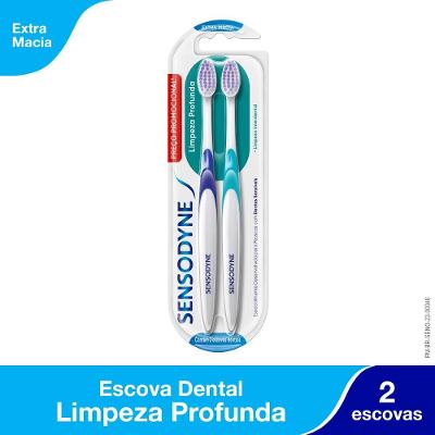 Kit Escova Dental Sensodyne Limpeza Profunda Extra Macia 2 Unidades