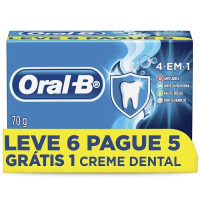 Creme Dental Oral-b 4 Em 1 70g Leve 6 Pague 5