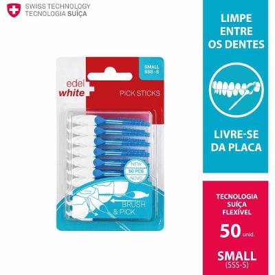 Escova Interdental Edel+white Pick Sticks Sss-s Com 50 Unidades