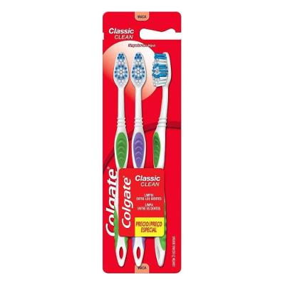 Kit Escova Dental Macia Colgate Classic Clean - 3 Unidades