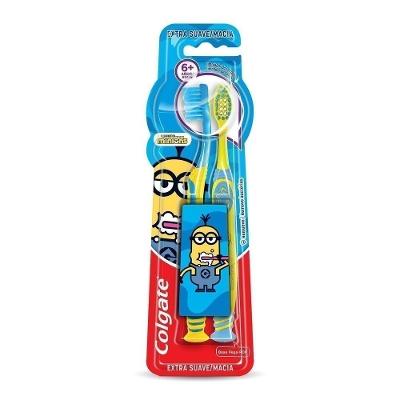 Kit Escova Dental Infantil Extra Macia Colgate Smiles Minions 6+ Anos - 2 Unidades