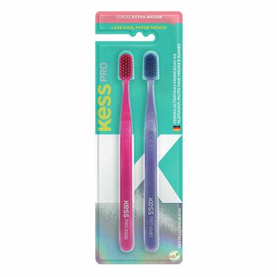 Escova Dental Kess Pro Extra Macia Com 2 Unidades