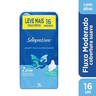 Absorvente Sempre Livre Adapt Plus Suave Com Abas Leve 16 Pague 14