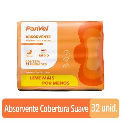 Absorvente Panvel Essencial Cobertura Suave Com Abas 32 Unidades
