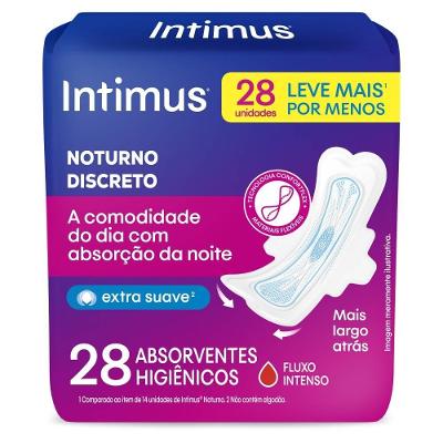 Absorvente Intimus Noturno Discreto Com Abas - 28 Unidades