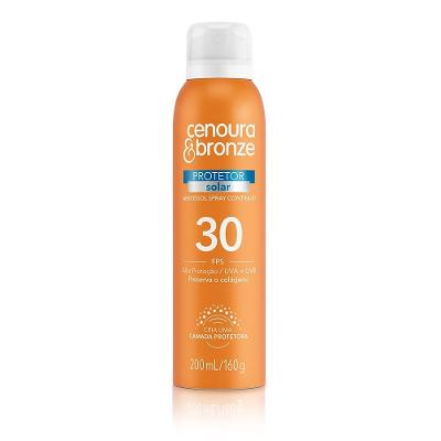Protetor Solar Spray Aerosol Cenoura E Bronze Fps30 200ml