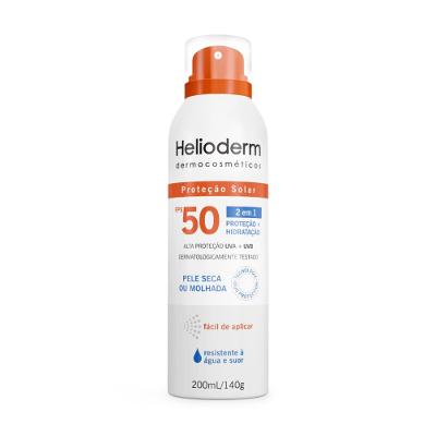 Protetor Solar Aerosol Helioderm Suncare Spray Fps50 200ml