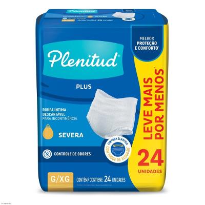 Roupa Íntima Plenitud Plus Para Incontinência G/xg - 24 Unidades
