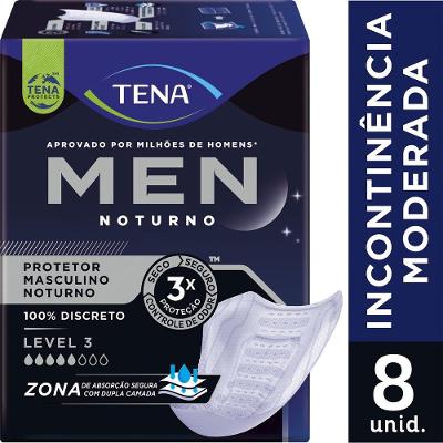 Absorvente Protetor Masculino Tena Men Level 3 Noturno 8 Unidades