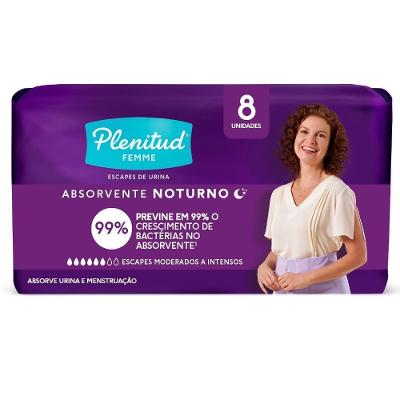 Absorvente Para Incontinência Plenitud Femme Noturno 8 Unidades