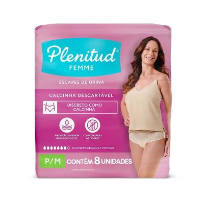 Roupa Íntima Feminina Plenitud Femme P/m Com 8 Unidades