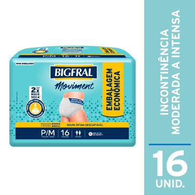 Roupa Íntima Bigfral Moviment P/m 16 Unidades