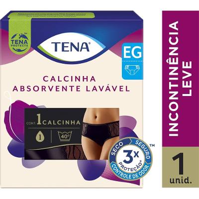 Calcinha Absorvente Lavável Tena Preta Eg