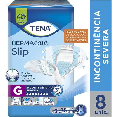 Fralda Geriátrica Tena Slip Dermacare G 8 Unidades