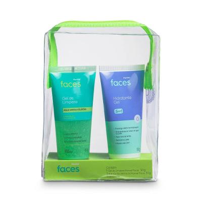 Kit Panvel Faces Pele Mista A Oleosa Hidratante Facial Ácido Hialuronico 50g + Gel De Limpeza 50g