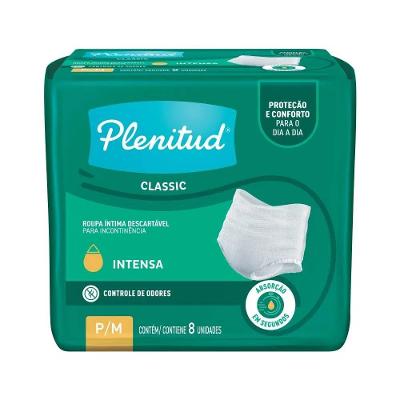 Roupa Íntima Plenitud Classic Para Incontinência P/m 8 Unidades