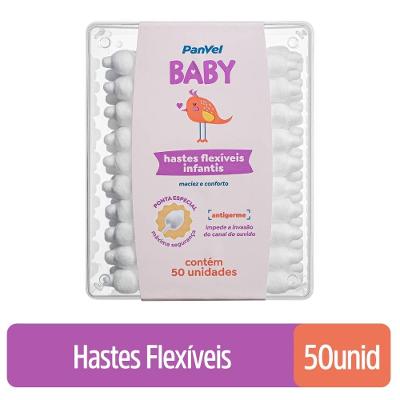 Hastes Flexíveis Panvel Baby Com 50 Unidades