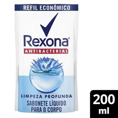 Sabonete Líquido Rexona Antibacterial Limpeza Profunda 200ml Refil Econômico