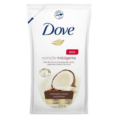 Sabonete Líquido Dove Nutrição Indulgente Leite De Coco Manteiga De Cacau Refil 200ml