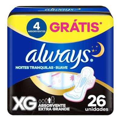 Absorvente Always Noites Tranquilas Xg 26 Unidades