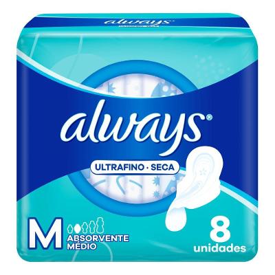Absorvente Always Ultrafino Tam M Com Abas 8 Unidades