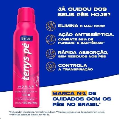 Tenys Pé Desodorante Para Os Pés Jato Seco Woman 92g