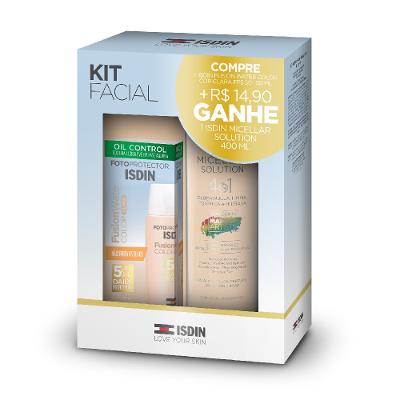 Kit Isdin Protetor Solar Facial Fusion Water Clara Fps50 50ml Ganhe Micellar Solution 400ml