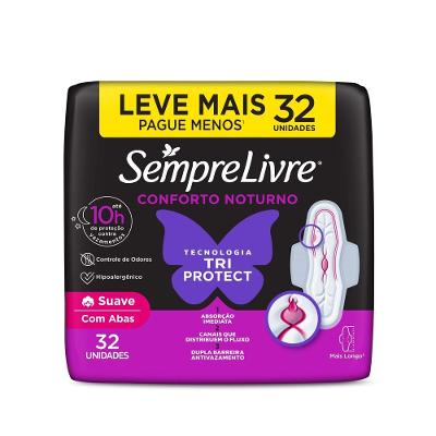 Absorvente Externo Nortuno Sempre Livre Adapt Plus Noite E Dia Suave 32un Leve Mais Pague Menos
