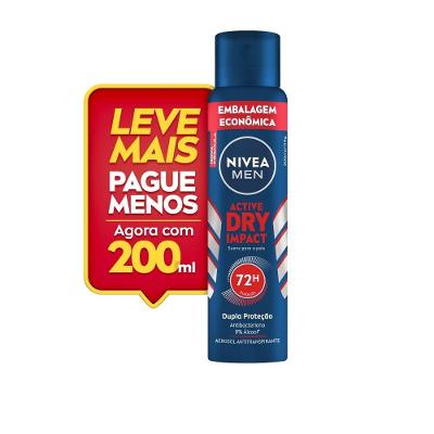 Desodorante Aerosol Nivea Dry Impact Masculino Promocional 200ml