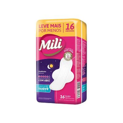 Absorvente Mili Dia E Noite Suave Com Abas 16 Unidades