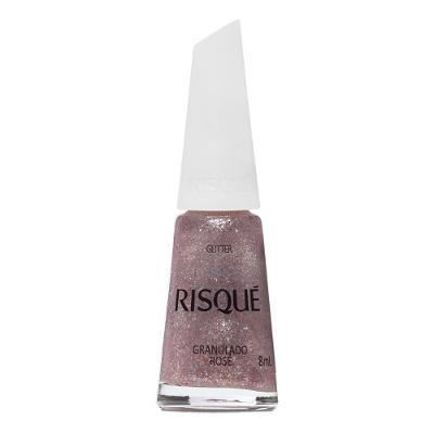 Esmalte Risqué Efeitos Glitter Granulado Rosé 8ml