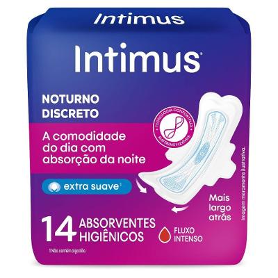 Absorvente Intimus Noturno Discreto Com Abas Com 14 Unidades